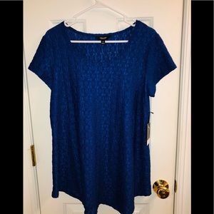 Vera Wang Royal Blue Tunic Top NWT